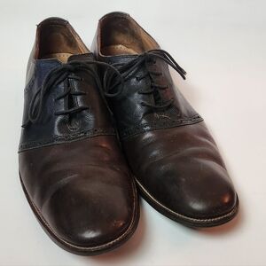Cole Haan Men's Two-Tone Brown and Black Leather Oxford Dress Shoes